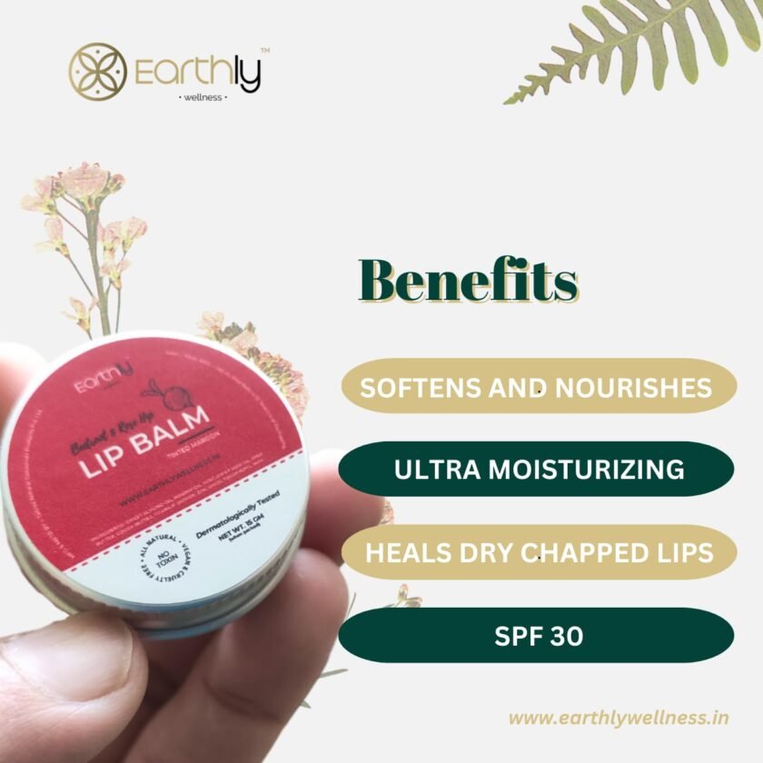 Beetroot Lip Balm with Rosehip & Almond Oil | SPF 30 | Maroon Tint - 15gm - Image 3